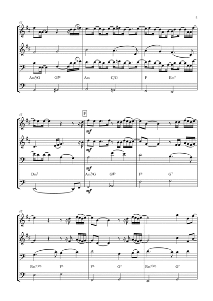 When We Were Young Brass Quartet scores gallery preview page 5