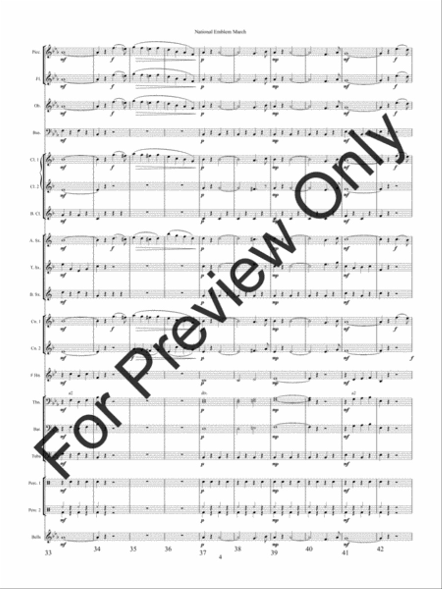 National Emblem March Concert Band scores gallery preview page 7