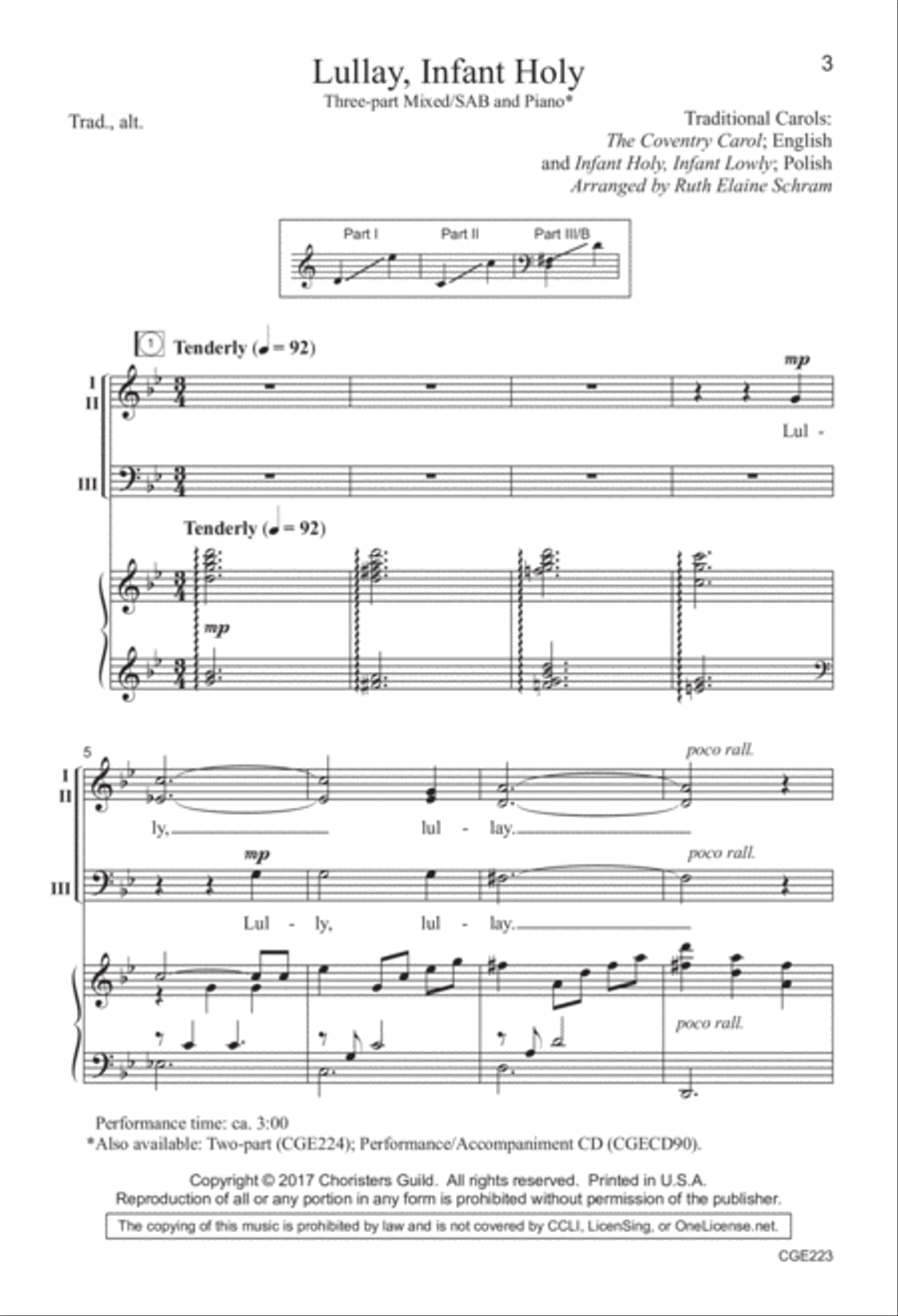 Lullay, Infant Holy (Three-part Mixed) 3-Part scores gallery preview page 2