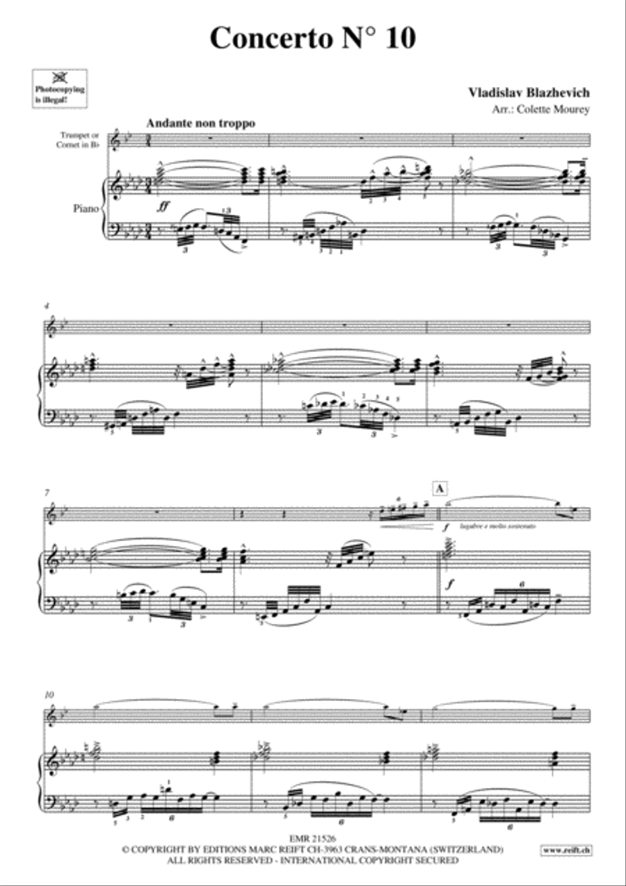 Concerto No. 10 Cornet scores gallery preview page 3