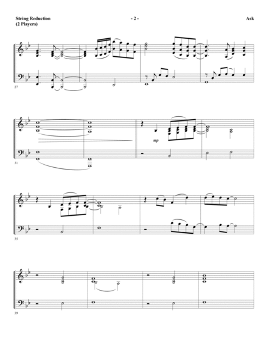 Ask (arr. Heather Sorenson) - Keyboard String Reduction Choir scores gallery preview page 2
