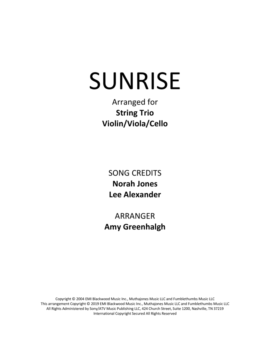 Sunrise String Trio scores gallery preview page 1