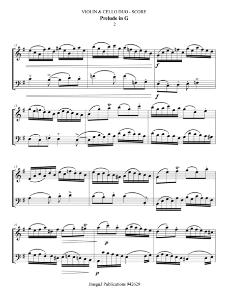 Rimsky-Korsakov: Prelude in G for Violin & Cello image number null