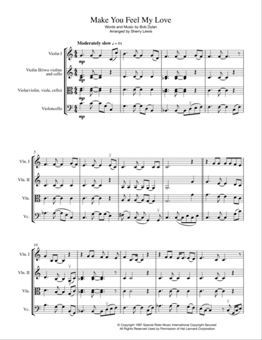 Make You Feel My Love String Trio scores gallery preview page 4