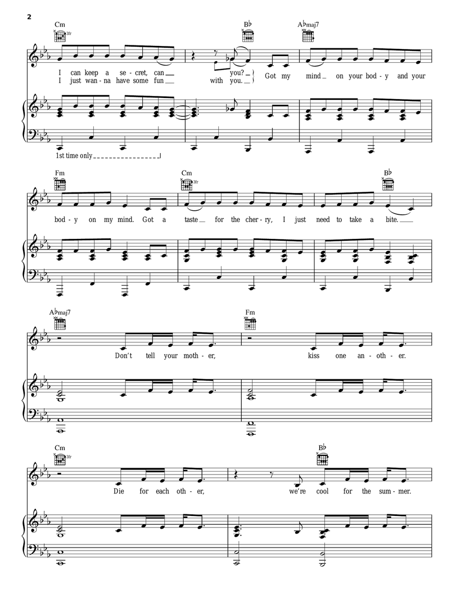 Cool For The Summer Cool For The Summer Piano, Vocal, Guitar scores gallery preview page 2