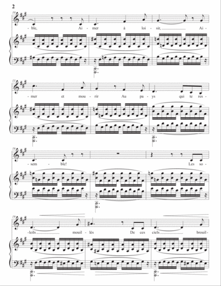 DUPARC: L'invitation au Voyage (transposed to F-sharp minor) Voice scores gallery preview page 3