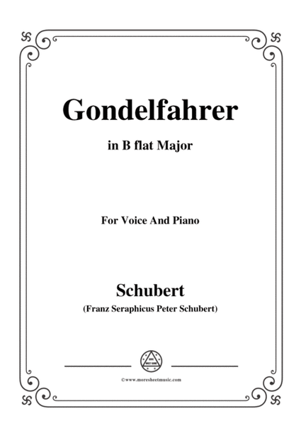 Schubert-Gondelfahrer,in B flat Major,for Voice&Piano image number null