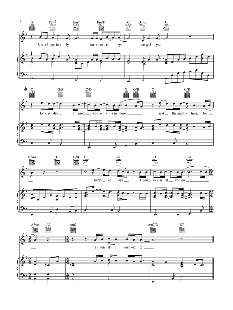 Me And You Me And You Piano, Vocal, Guitar scores gallery preview page 2