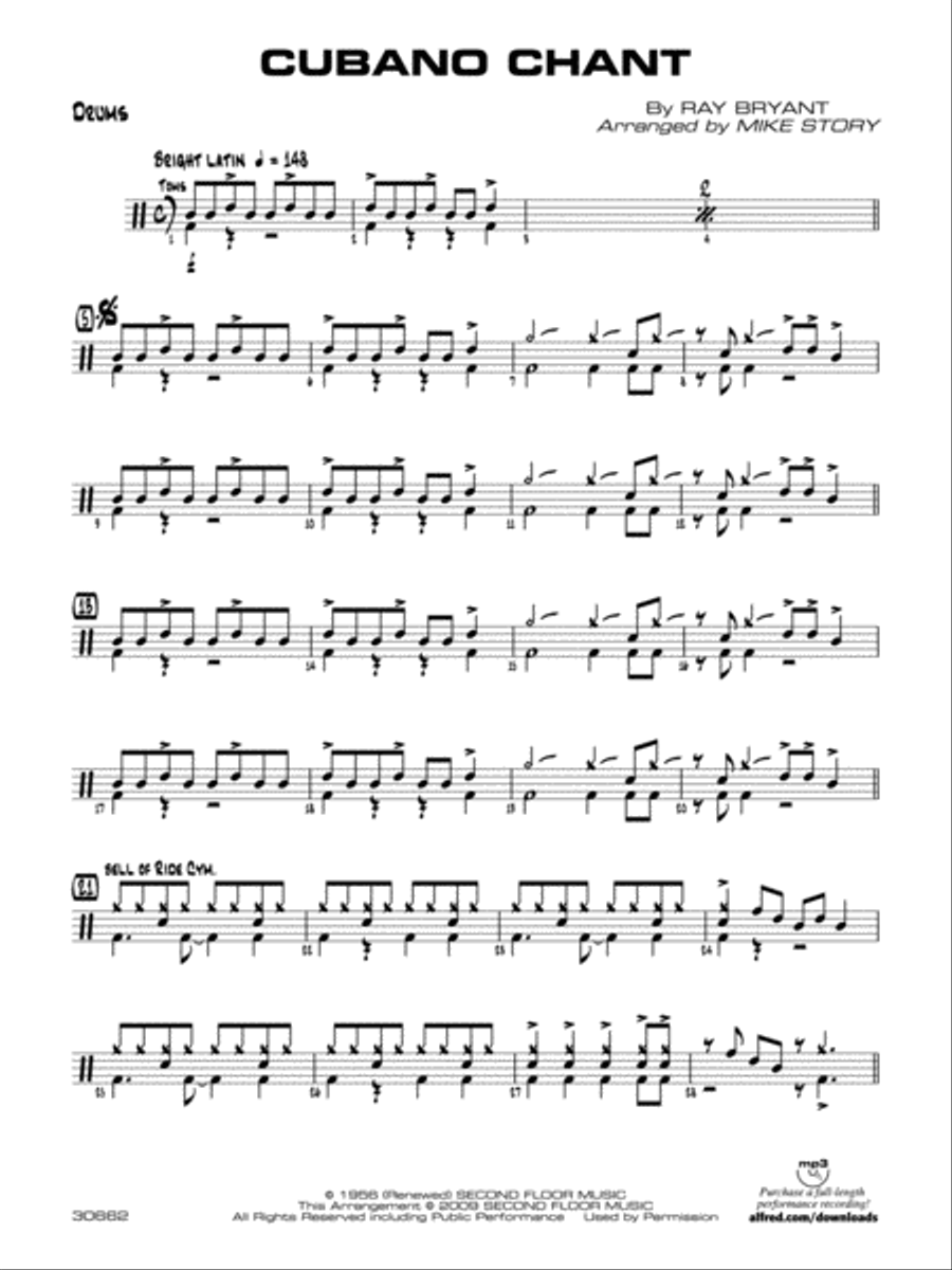 Cubano Chant: Drums Cubano Chant: Drums Jazz Ensemble scores gallery preview page 1