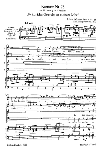 Cantata BWV 25 "Es ist nichts Gesundes an meinem Leibe"