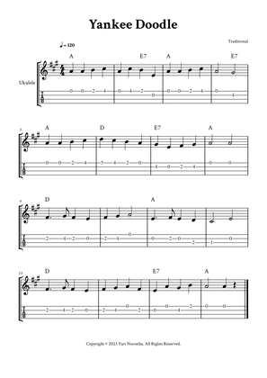 Book cover for Yankee Doodle - For Ukulele (A Major - with TAB and Chords)