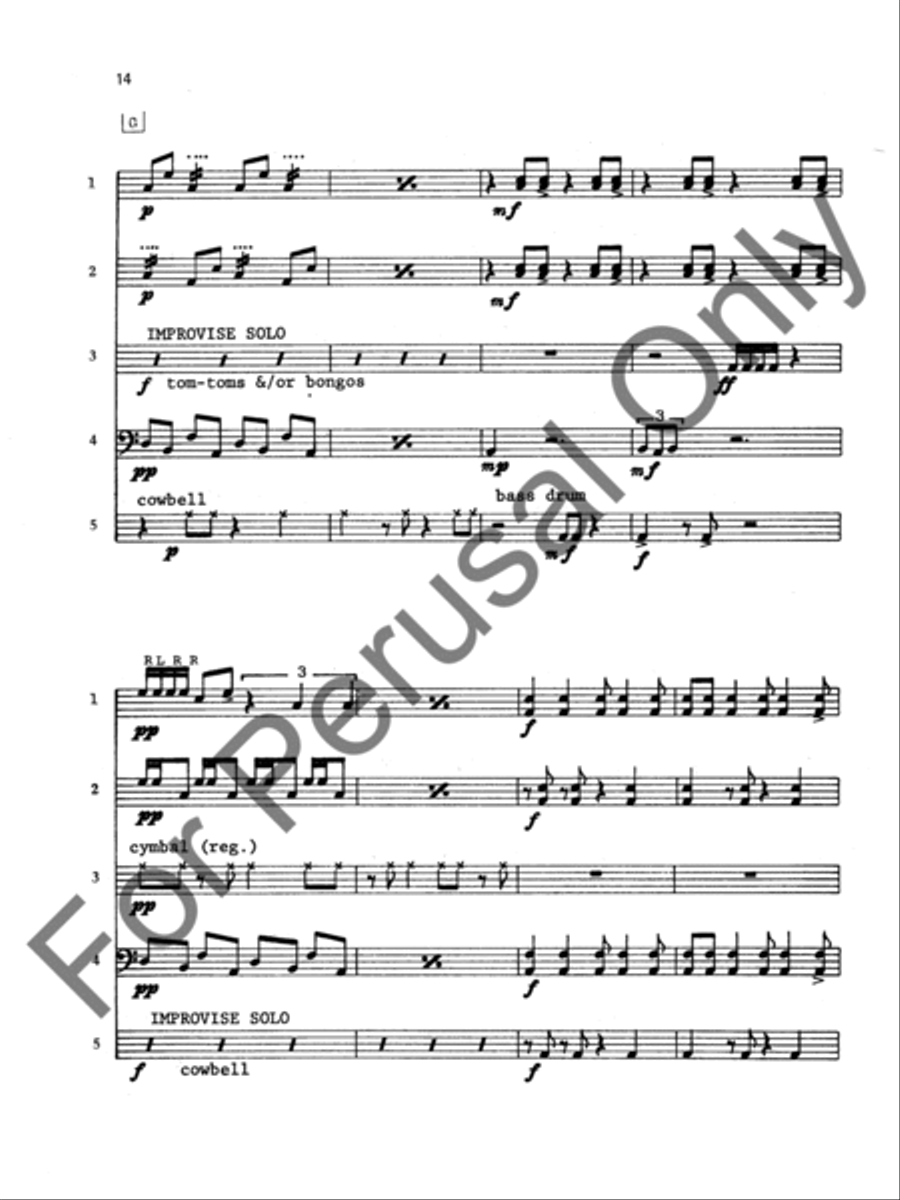 Blue Rhythm Quintet Percussion scores gallery preview page 14