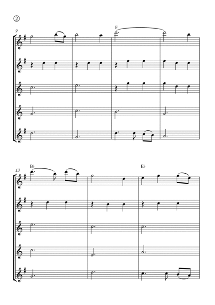 Amazing Grace Saxophone Quintet scores gallery preview page 2