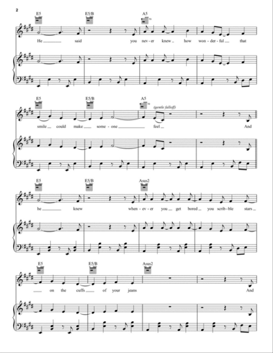 If I Could Tell Her (from Dear Evan Hansen) Piano, Vocal, Guitar scores gallery preview page 2