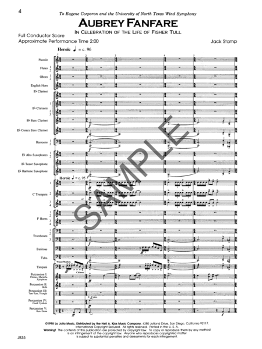 Aubrey Fanfare - Score