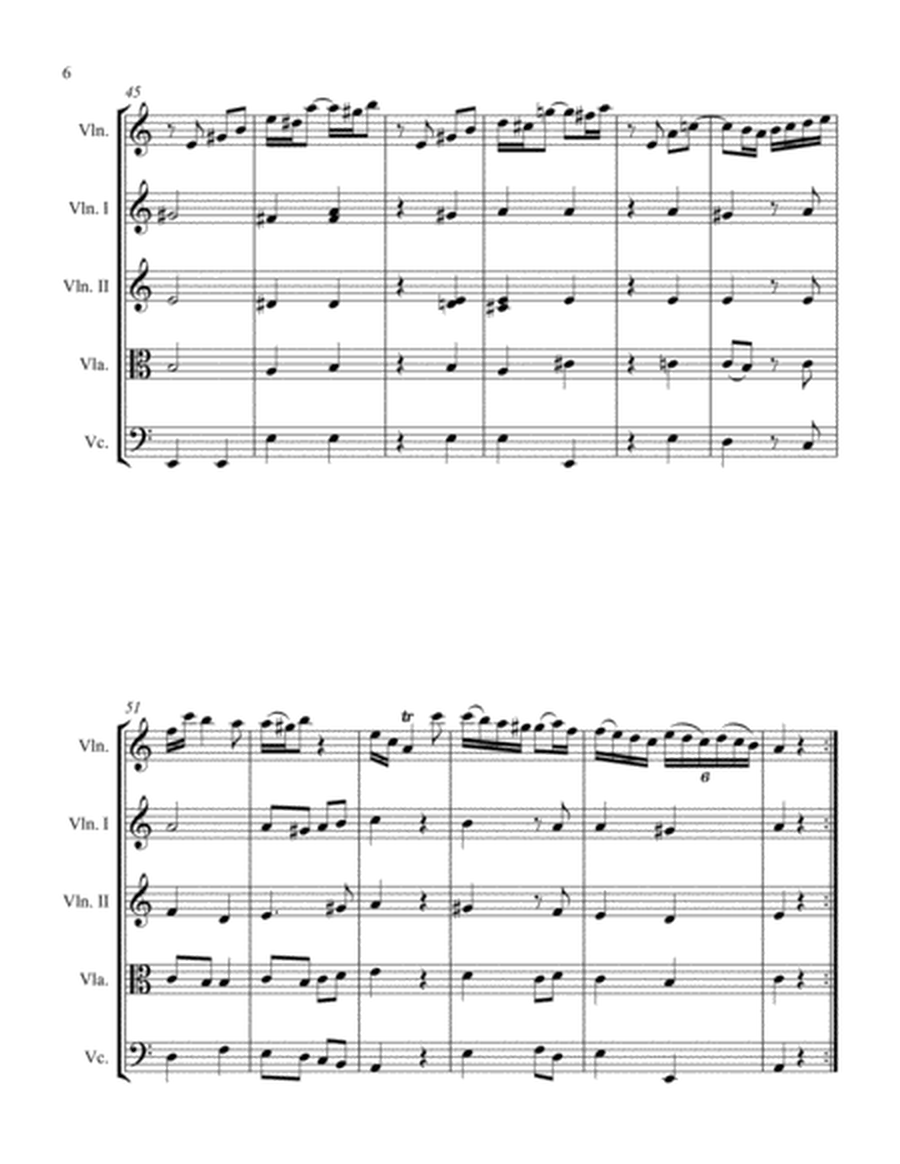 Sonata in A Minor for Violin and String Quartet III. Vivace