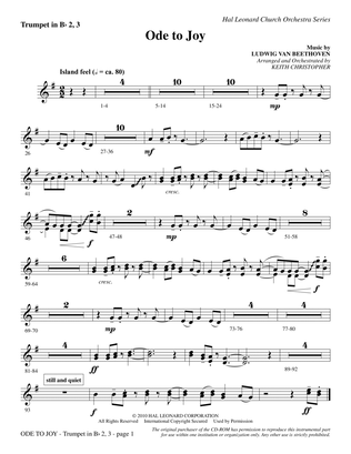 Ode To Joy (Does Not Match SATB 08752035) - Bb Trumpet 2,3