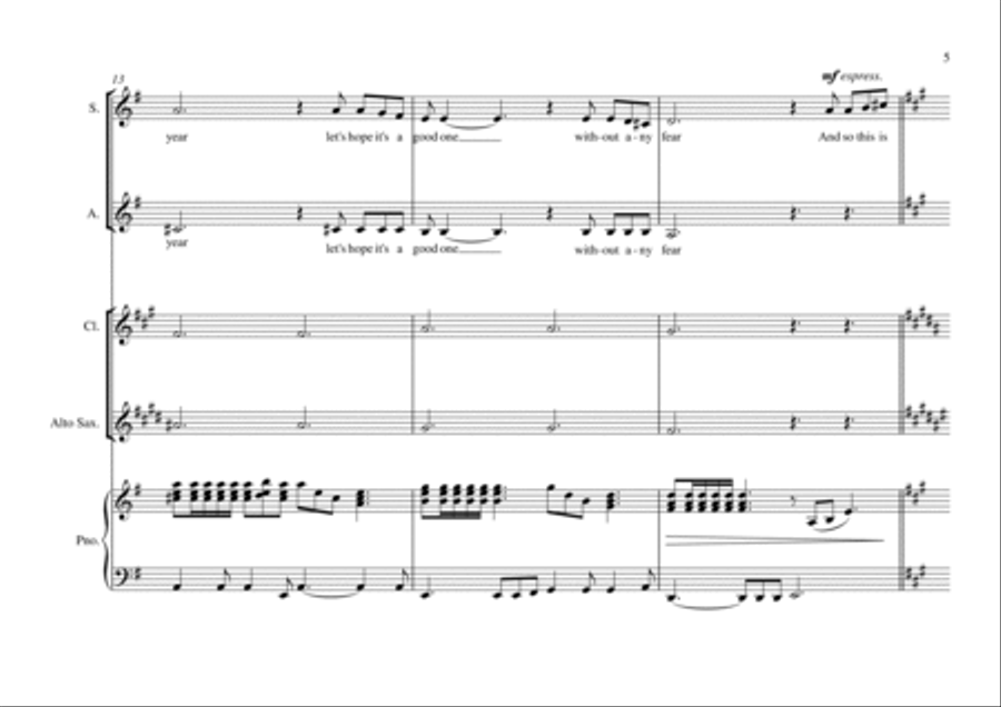 Happy Xmas (war Is Over) Alto Saxophone scores gallery preview page 5