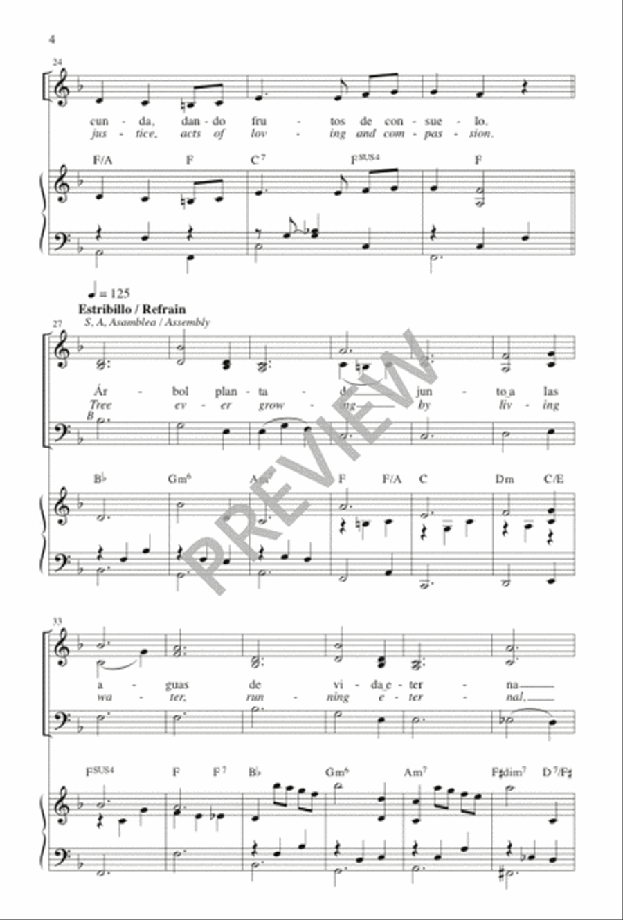 Que Esta Iglesia Sea Un Árbol / May This Church Be Like a Tree 3-Part scores gallery preview page 5