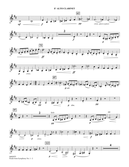 Finale from Symphony No. 1 - Eb Alto Clarinet