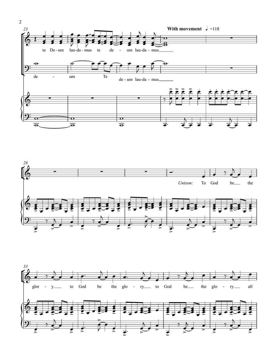 Te Deum Laudamus 4-Part scores gallery preview page 2