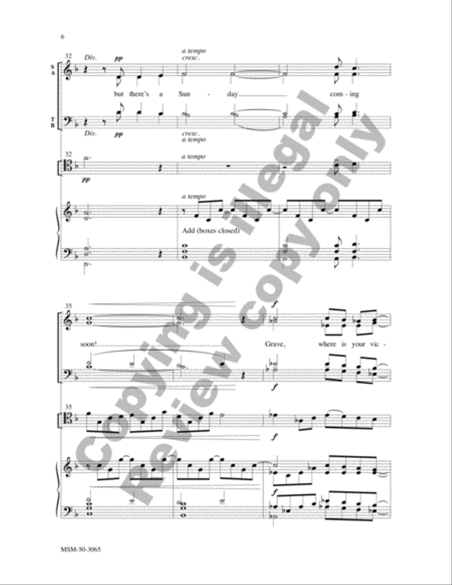There's a Sunday Coming Soon 4-Part scores gallery preview page 5