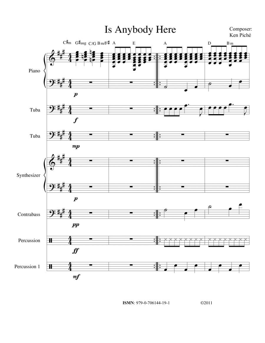 Is Anybody There Tuba scores gallery preview page 1