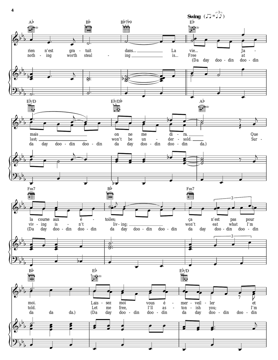 Le Festin (from Ratatouille) Piano, Vocal, Guitar scores gallery preview page 4