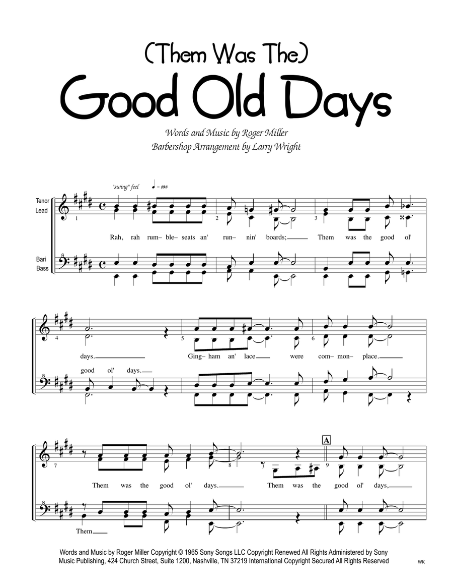 Good Old Days SSAA scores gallery preview page 1