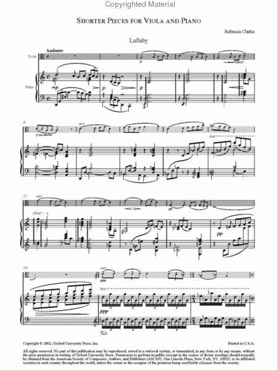 Shorter Pieces for viola and piano