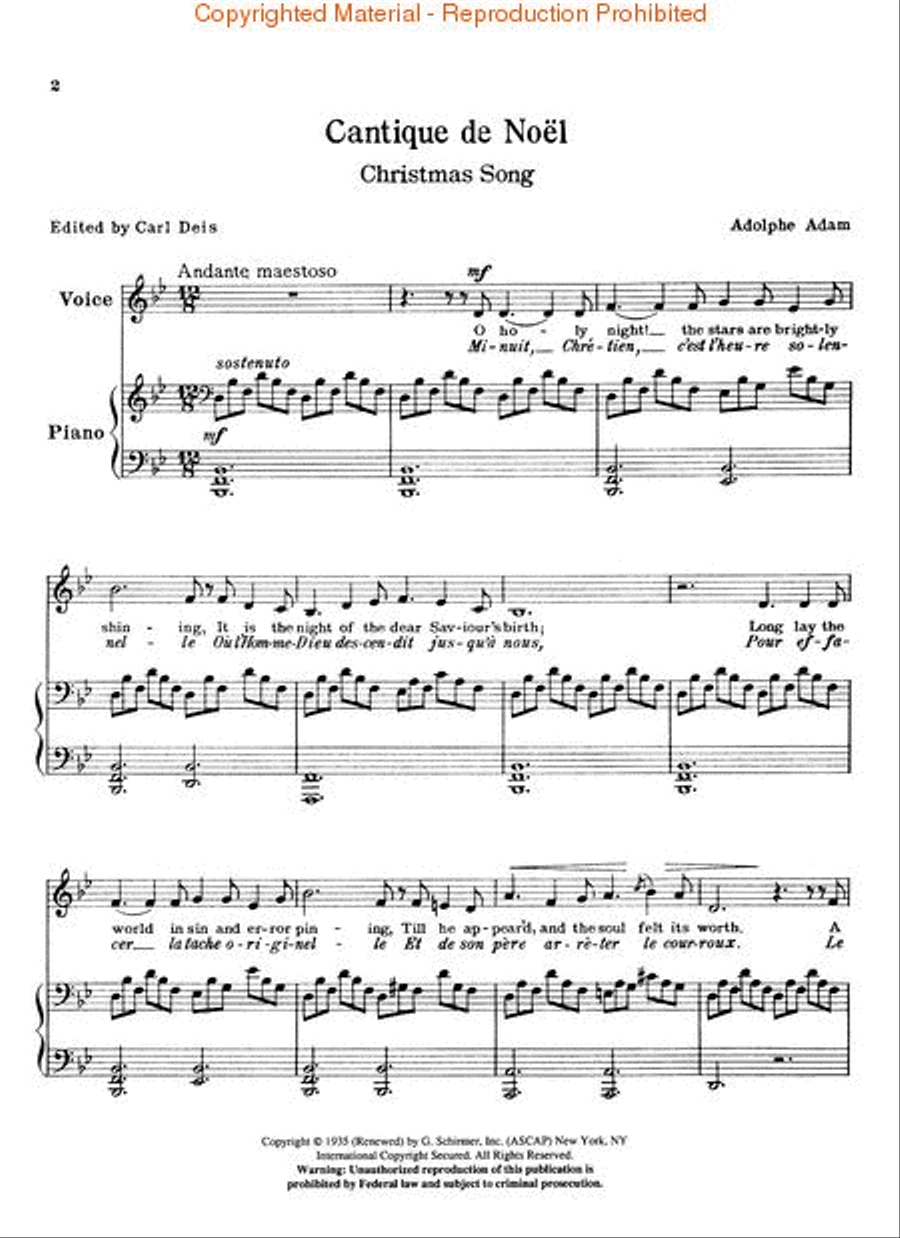 Cantique de Noël (O Holy Night) Voice scores gallery preview page 2