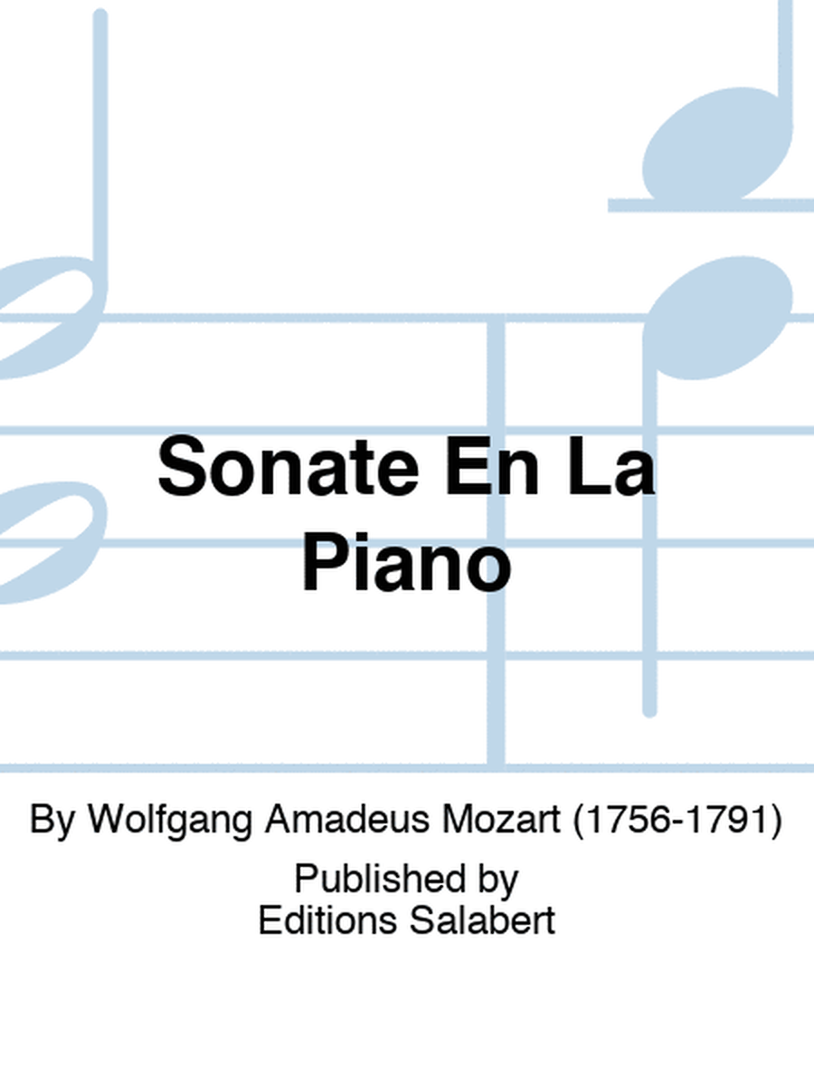 Sonate En La Piano