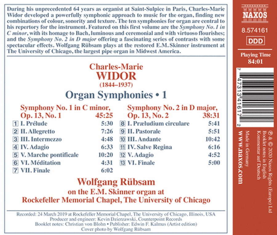 Widor: Complete Organ Symphonies, Vol. 1
