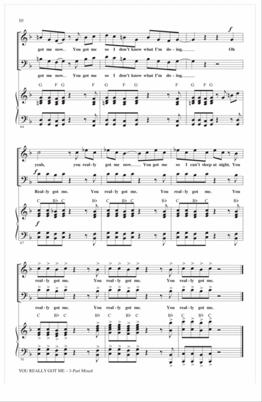 You Really Got Me (arr. Mac Huff) 3-Part scores gallery preview page 8