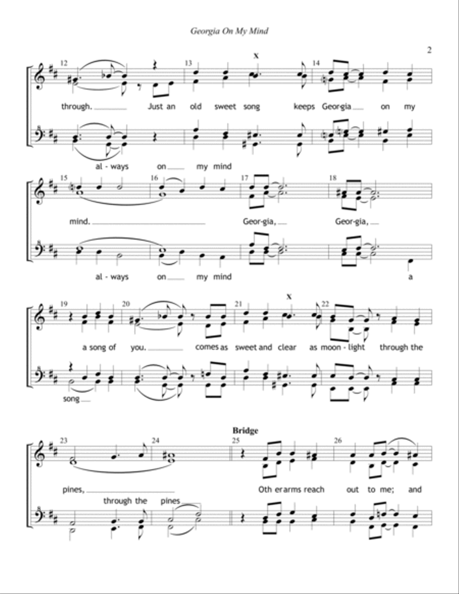 Georgia On My Mind SSAA scores gallery preview page 2