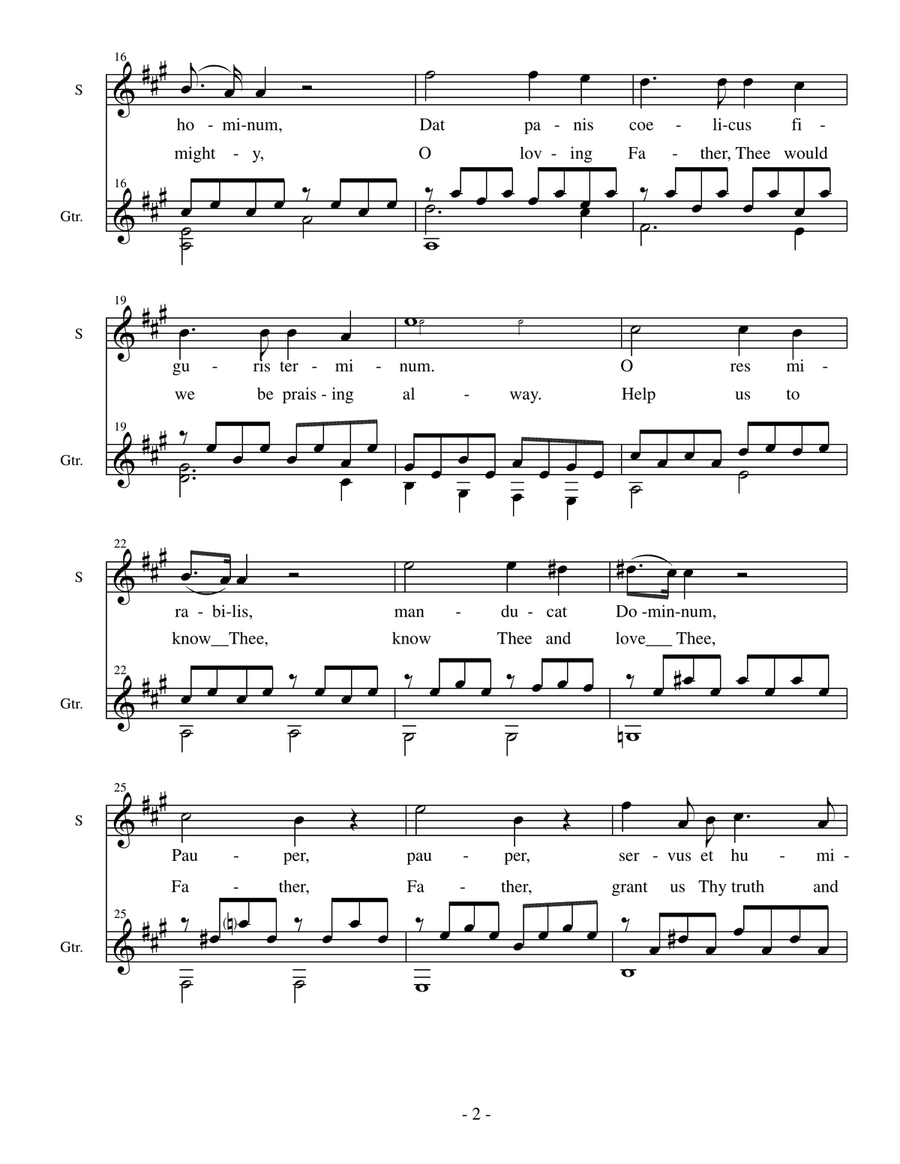 Panis Angelicus (for soprano voice and classical guitar) Acoustic Guitar scores gallery preview page 3