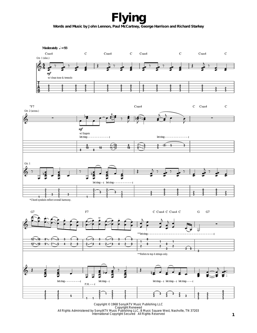 Flying Acoustic Guitar scores gallery preview page 1