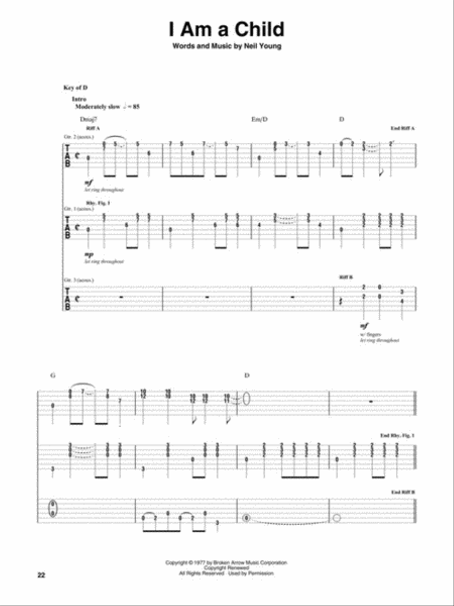 Neil Young - Decade Guitar Tablature scores gallery preview page 4