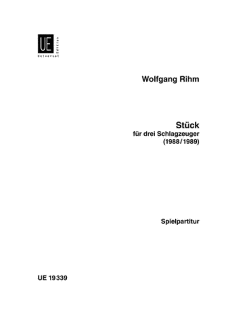 Stueck, 3 Percussionists, Part Percussion scores gallery preview page 1