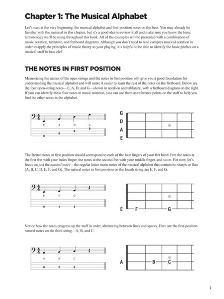 Music Theory for Bass Players Guitar Tablature scores gallery preview page 3