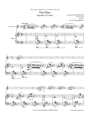 Fur Elise - Clarinet & Piano