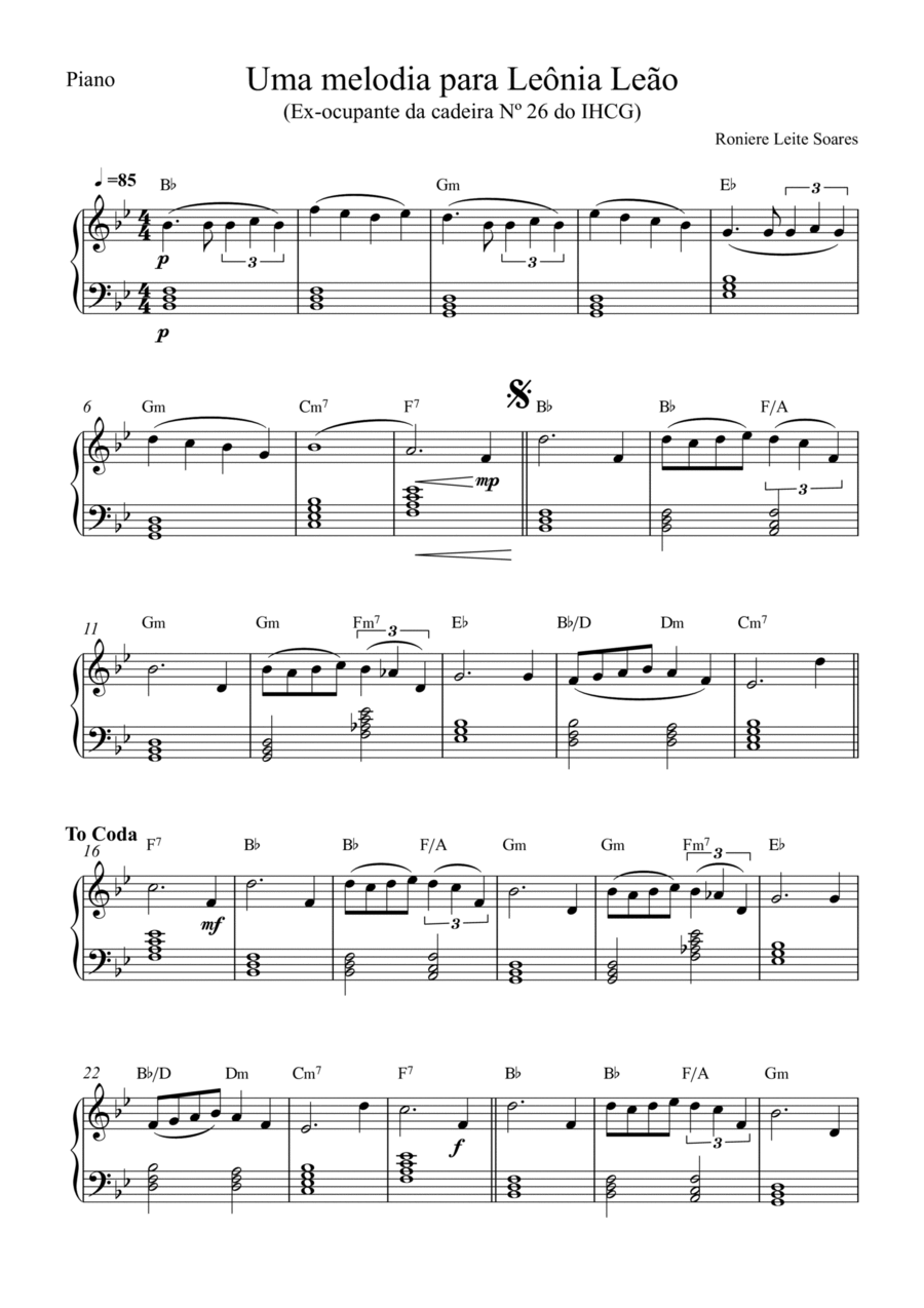 Uma melodia para Leônia Leão Concert Band scores gallery preview page 1
