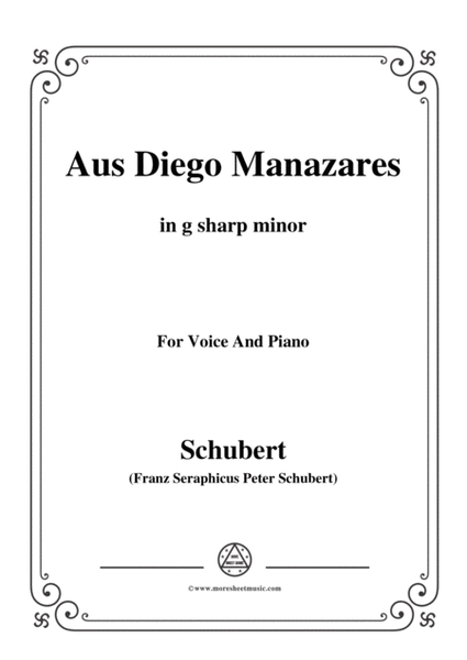 Schubert-Aus Diego Manazares,D.458,in g sharp minor,for Voice&Piano image number null