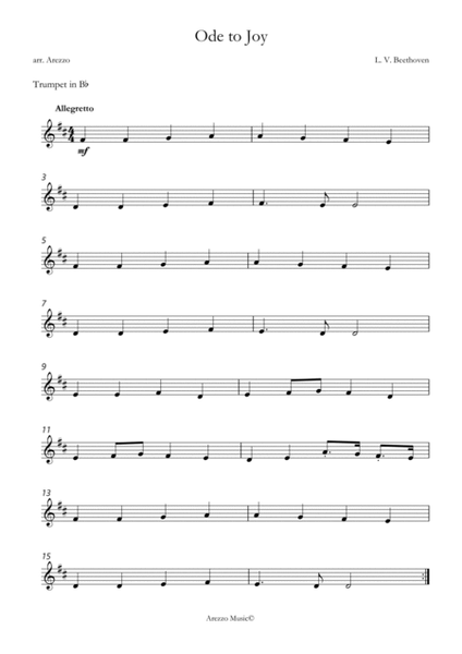 ode to joy for trumpet and bassoon sheet music in c for beginners image number null