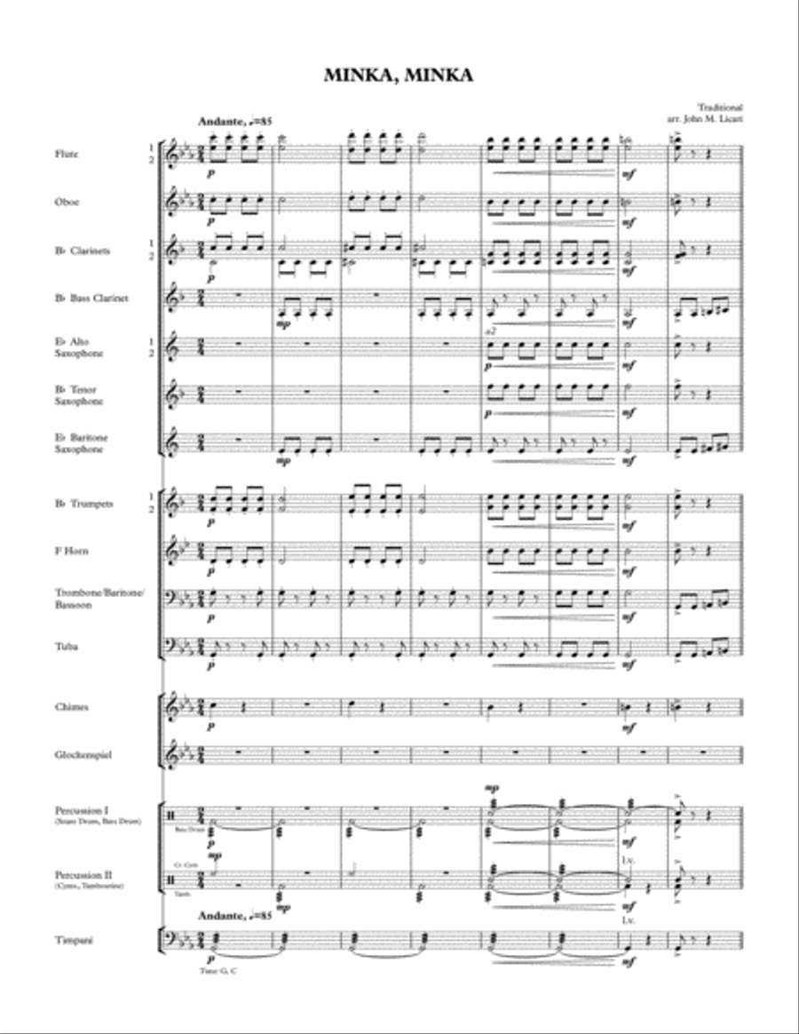 Minka, Minka - Traditional (Concert Band - Grade 2) - Arr. John M. Licari Concert Band scores gallery preview page 3