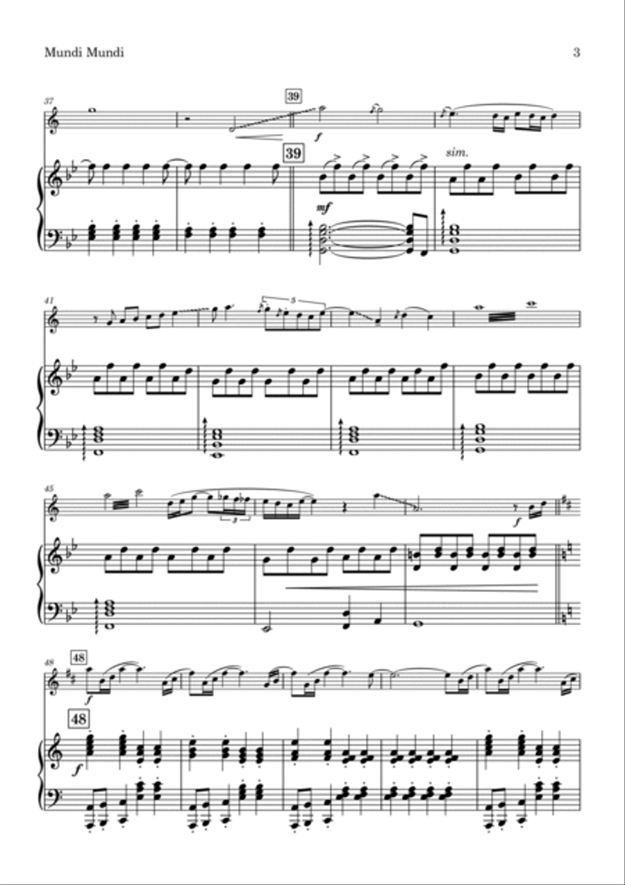 Mundi Mundi Tenor Saxophone scores gallery preview page 4