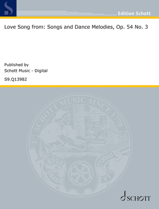 Love Song from: Songs and Dance Melodies, Op. 54 No. 3