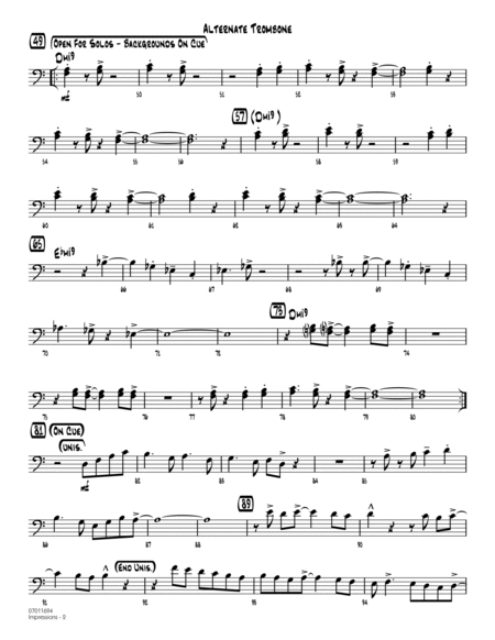 Impressions (arr. Mike Tomaro) - Alternate Trombone