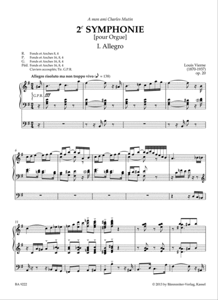 Second Symphony op. 20 (1902/03) Organ scores gallery preview page 2