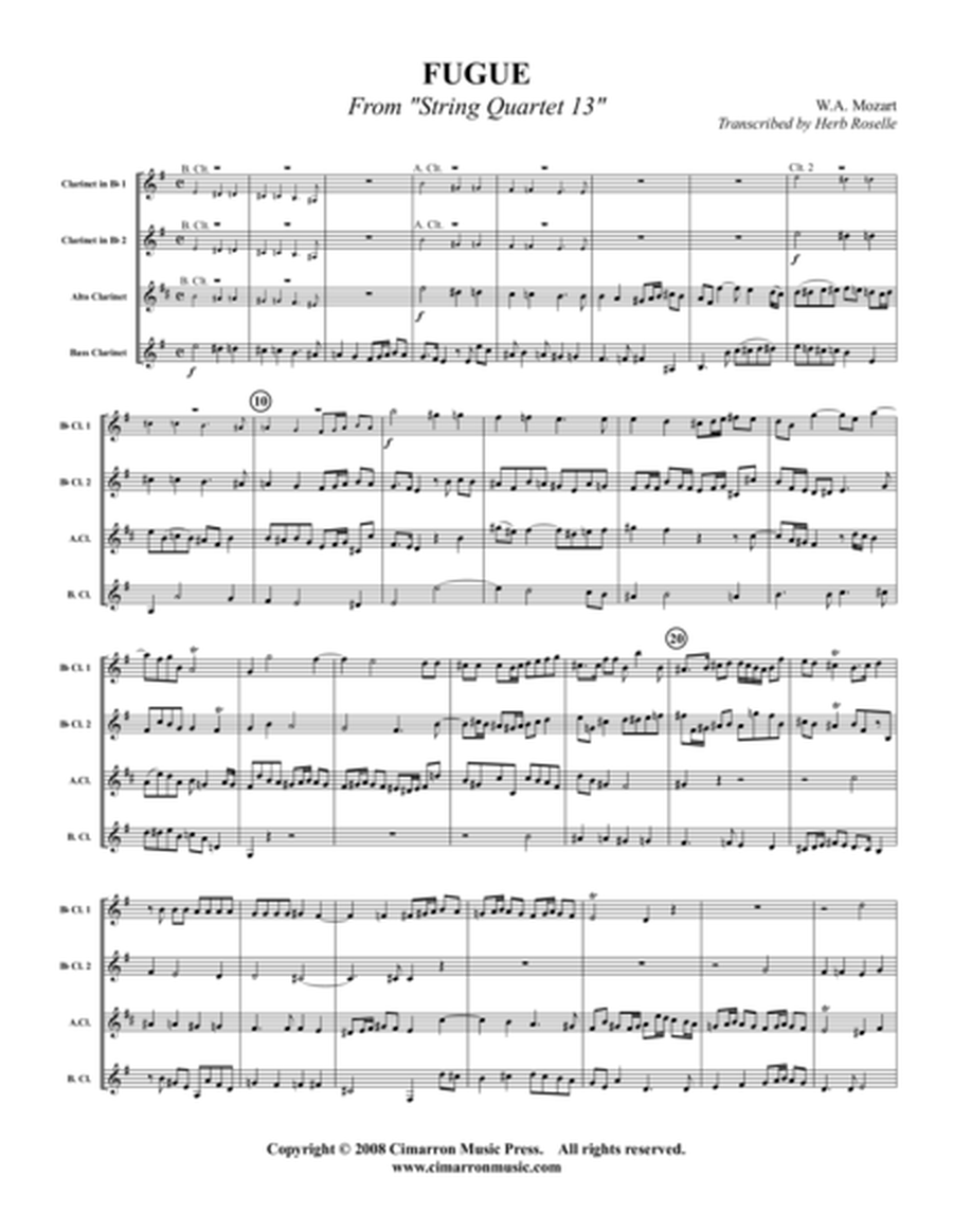 Fugue from String Quartet 13